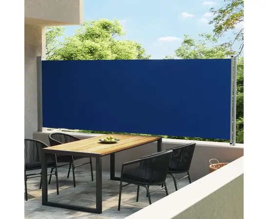 vidaXL Ausziehbare Seitenmarkise 600x160 cm Blau