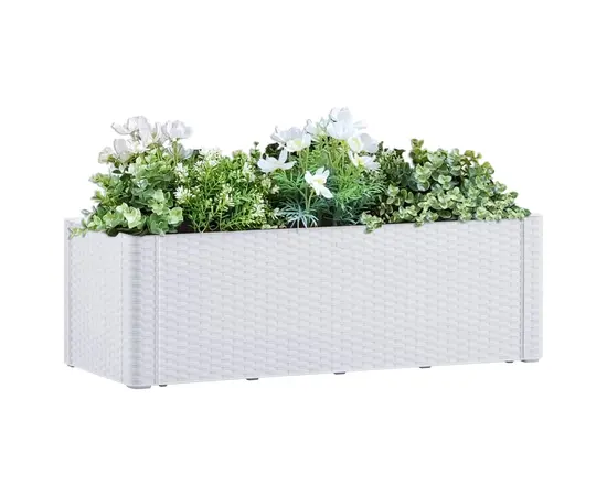 vidaXL Garten-Hochbeet mit Selbstbewässerungssystem Weiß 100x43x33 cm