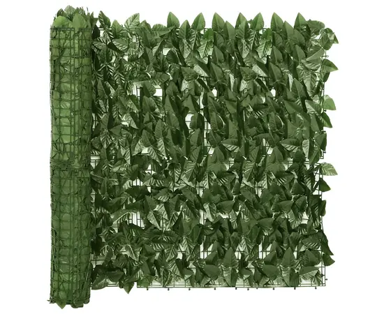 vidaXL Balkon-Sichtschutz mit Dunkelgrünen Blättern 400x75 cm