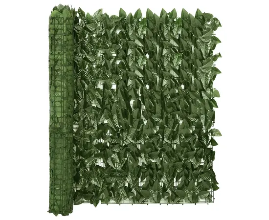 vidaXL Balkon-Sichtschutz mit Dunkelgrünen Blättern 400x100 cm