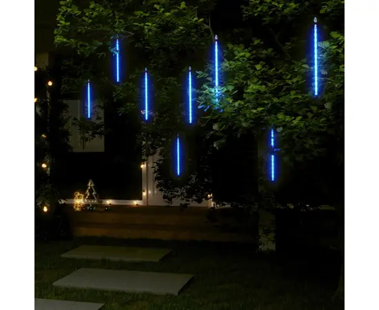 vidaXL Meteorlichter 8 Stk. 30 cm Blau 192 LEDs Indoor Outdoor