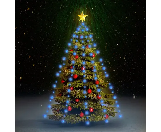 vidaXL Weihnachtsbaum-Lichternetz mit 150 LEDs Blau 150 cm