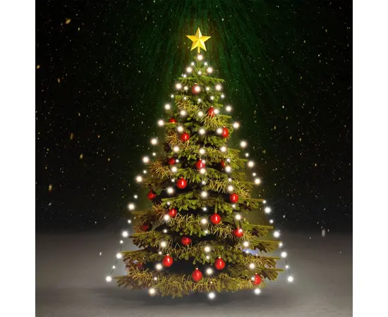 vidaXL Weihnachtsbaum-Lichternetz mit 180 LEDs Kaltweiß 180 cm