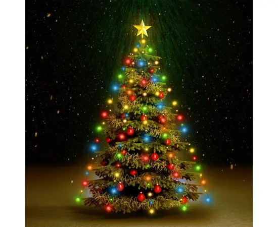 vidaXL Weihnachtsbaum-Lichternetz mit 180 LEDs Bunt 180 cm