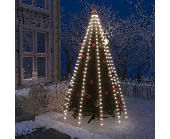 vidaXL Weihnachtsbaum-Lichternetz mit 250 LEDs Kaltweiß 250 cm