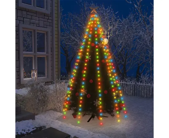 vidaXL Weihnachtsbaum-Lichternetz mit 250 LEDs Bunt 250 cm