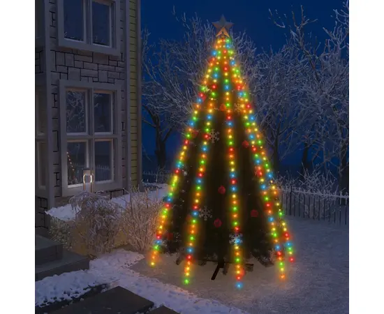 vidaXL Weihnachtsbaum-Lichternetz mit 400 LEDs Bunt 400 cm