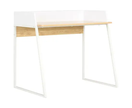 vidaXL Schreibtisch Weiß und Eiche 90x60x88 cm