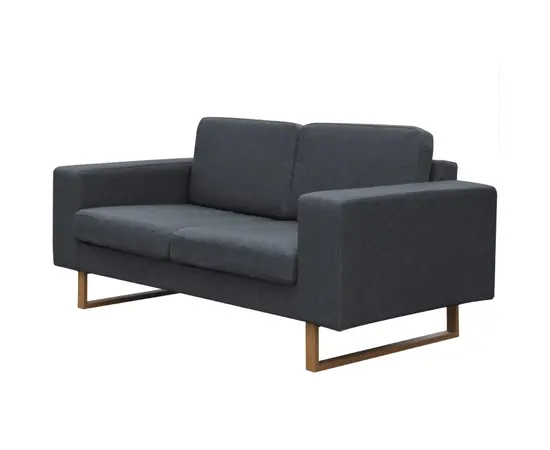 vidaXL 2-Sitzer Sofa Stoff Dunkelgrau