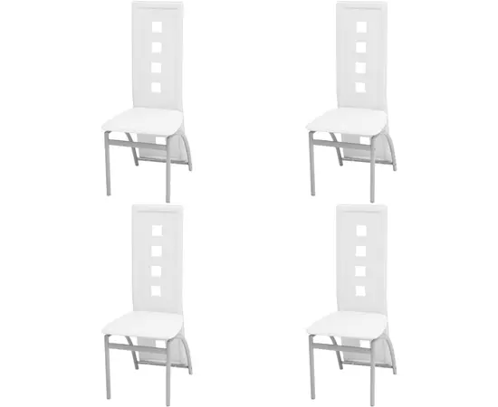vidaXL Esszimmerstühle 4 Stk. Weiß Kunstleder