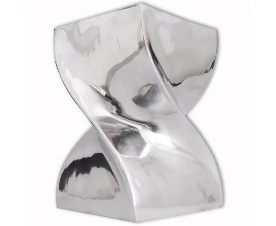 vidaXL Hocker/Beistelltisch Verdrehte Form Silbern Aluminium