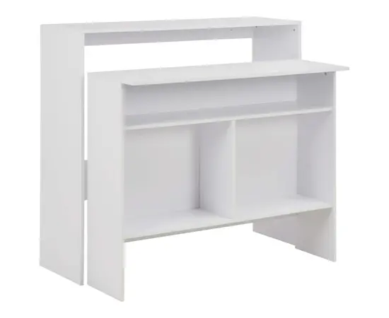 vidaXL Bartisch mit 2 Tischplatten Weiß 130 x 40 x 120 cm