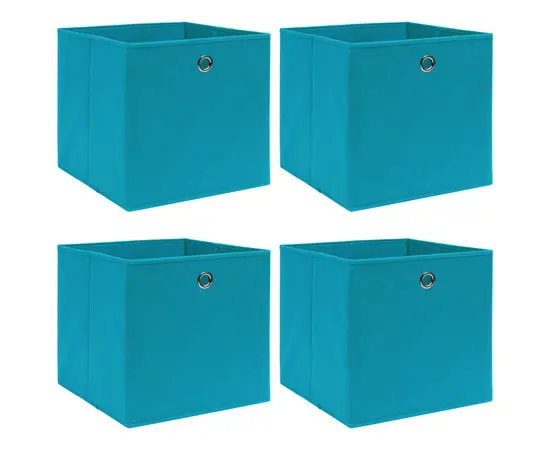 vidaXL Aufbewahrungsboxen 4 Stk. Babyblau 32×32×32 cm Stoff
