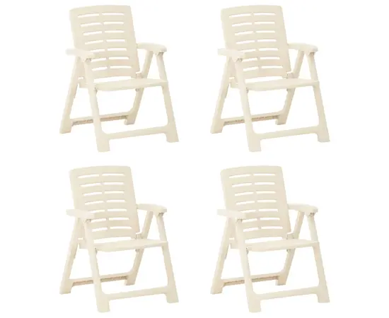 vidaXL Gartenstühle 4 Stk. Kunststoff Weiß
