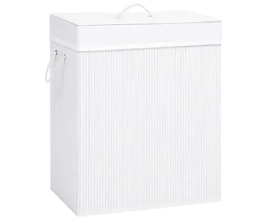 vidaXL Bambus-Wäschekorb Weiß 100 L