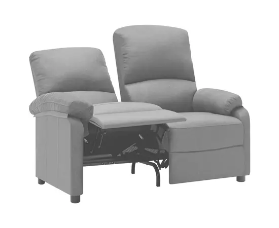 vidaXL 2-Sitzer-Sofa Verstellbar Hellgrau Stoff