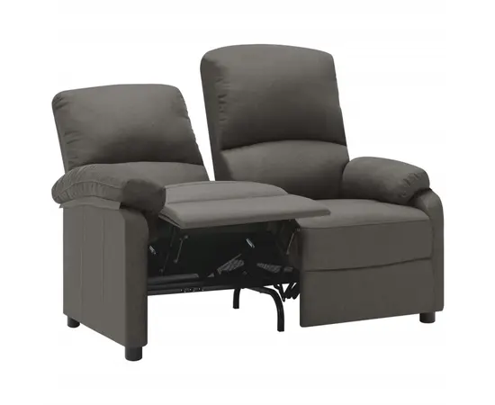 vidaXL 2-Sitzer-Sofa Verstellbar Dunkelgrau Stoff
