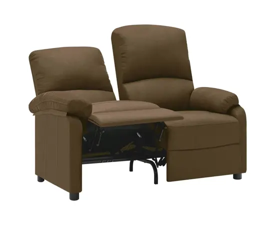 vidaXL 2-Sitzer-Sofa Verstellbar Braun Stoff