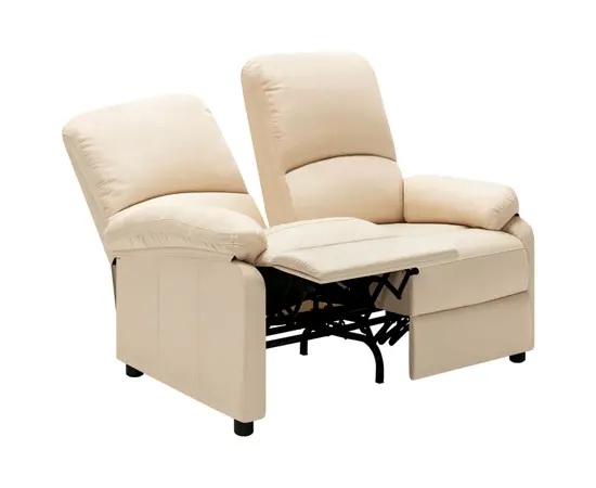 vidaXL 2-Sitzer-Sofa Verstellbar Creme Stoff