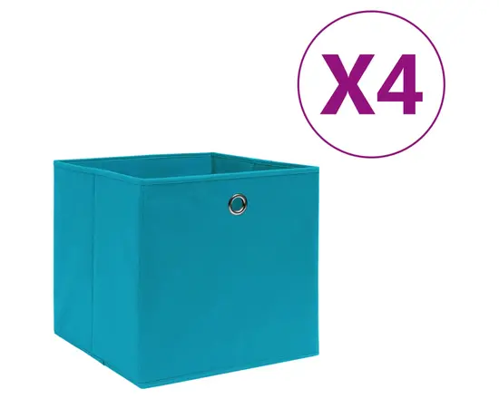 vidaXL Aufbewahrungsboxen 4 Stk. Vliesstoff 28x28x28 cm Babyblau
