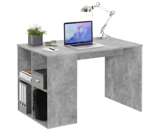 FMD Schreibtisch mit Regal 117×73×75 cm Betonoptik