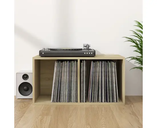 vidaXL Schallplatten-Aufbewahrungsbox Sonoma Eiche 71x34x36 cm
