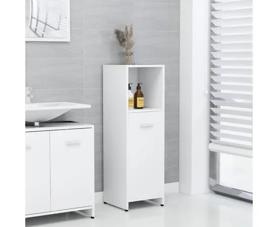 vidaXL Badezimmerschrank Weiß 30x30x95 cm Holzwerkstoff