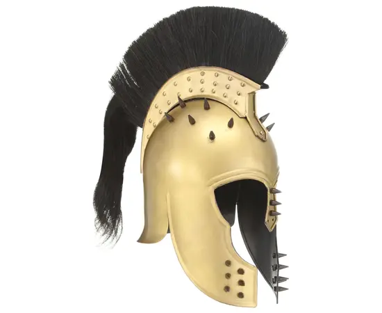 vidaXL Griechischer Krieger-Helm Antik Replik für LARP Messing Stahl