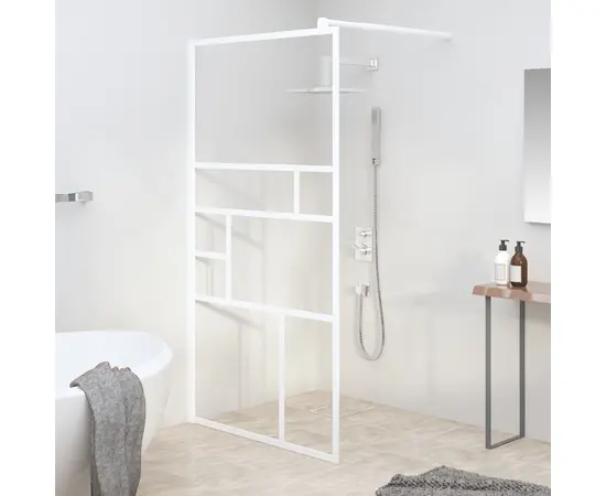 vidaXL Duschwand für Walk-In Dusche 100x195 cm ESG-Glas Weiß
