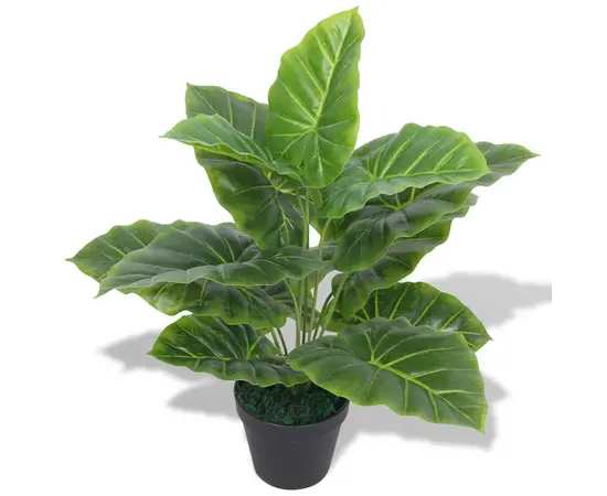 vidaXL Künstliche Taro-Pflanze mit Topf 45 cm Grün