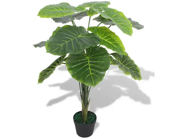vidaXL Künstliche Taro-Pflanze mit Topf 70 cm Grün