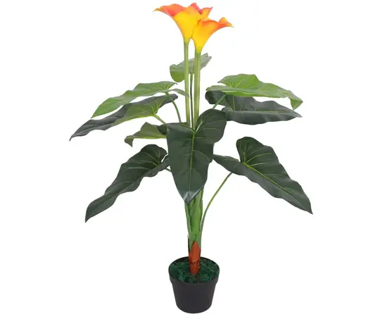vidaXL Künstliche Calla-Lilie mit Topf 85 cm Rot und Gelb