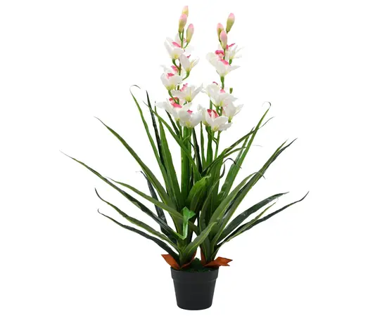vidaXL Künstliche Cymbidium Orchideenpflanze mit Topf 100 cm Grün