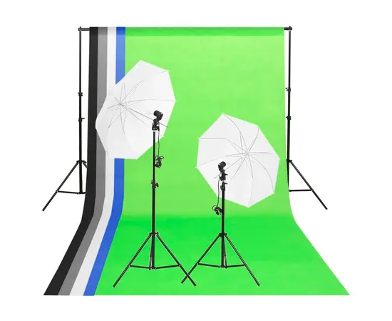 vidaXL Fotostudio-Beleuchtung Set mit Hintergründen & Schirmen